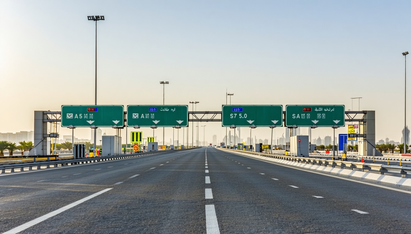 Modern toll system interface for Dubai roads